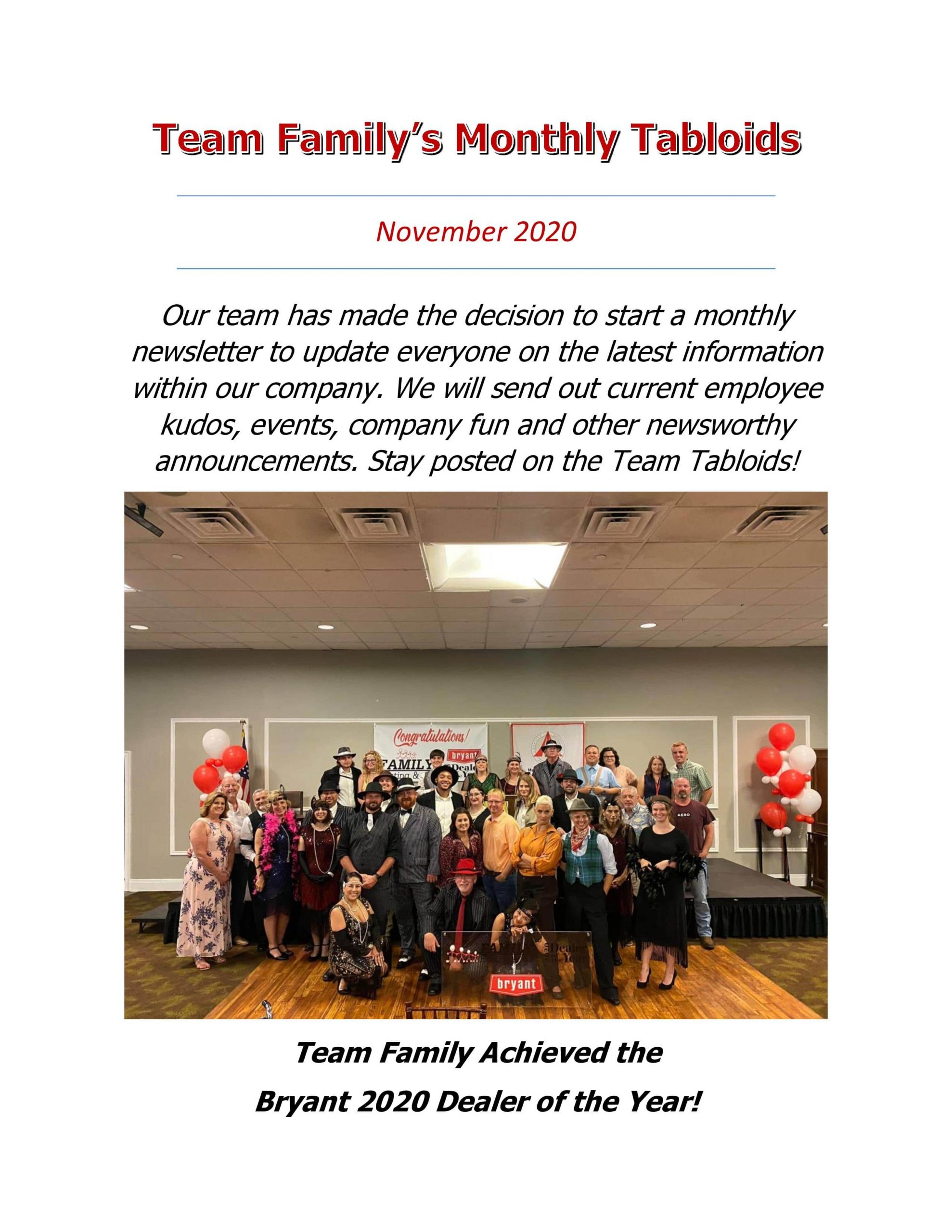Team Family Monthly Tabloids - November 2020